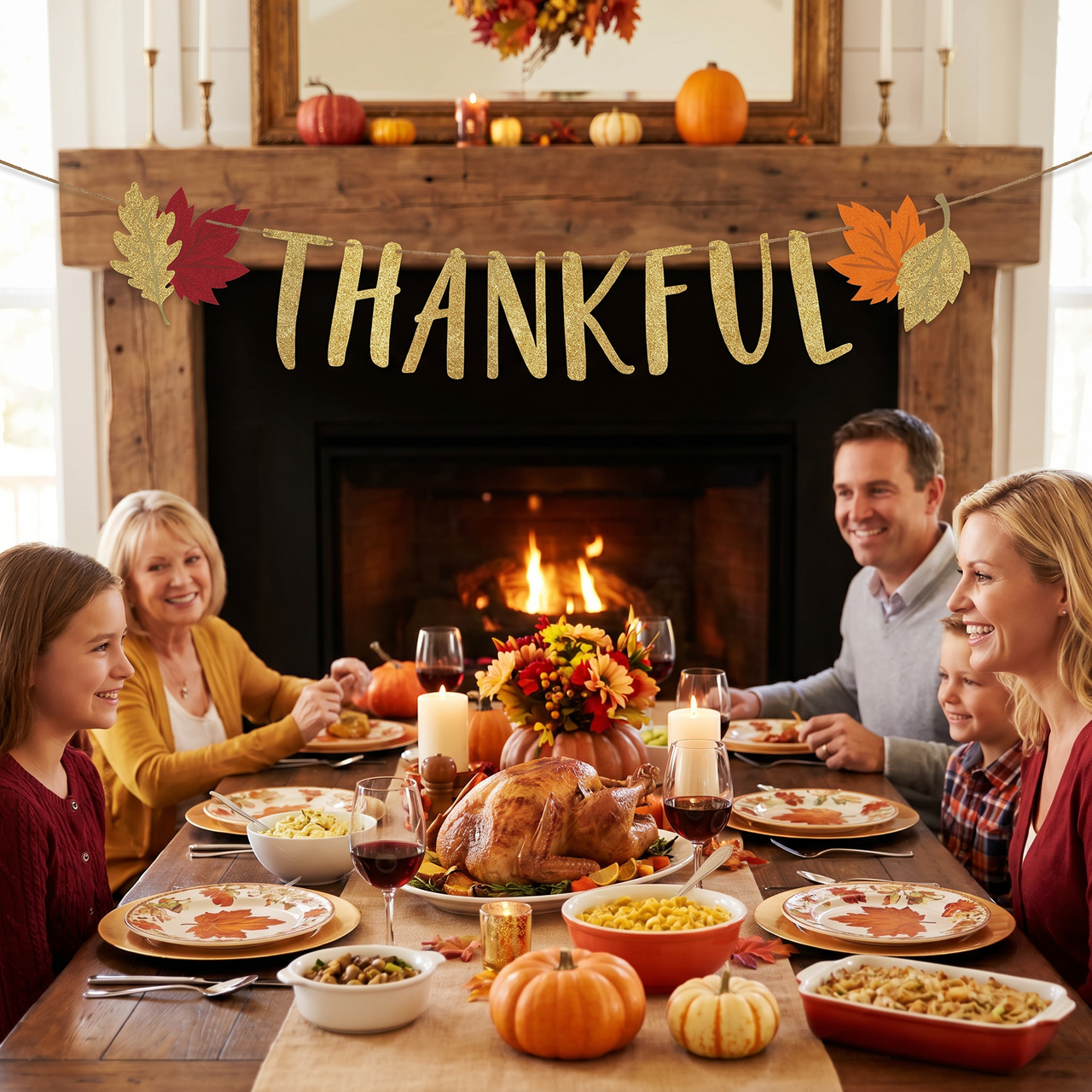 Thankful Fall Ribbon Banner Shaped (12 per Case)