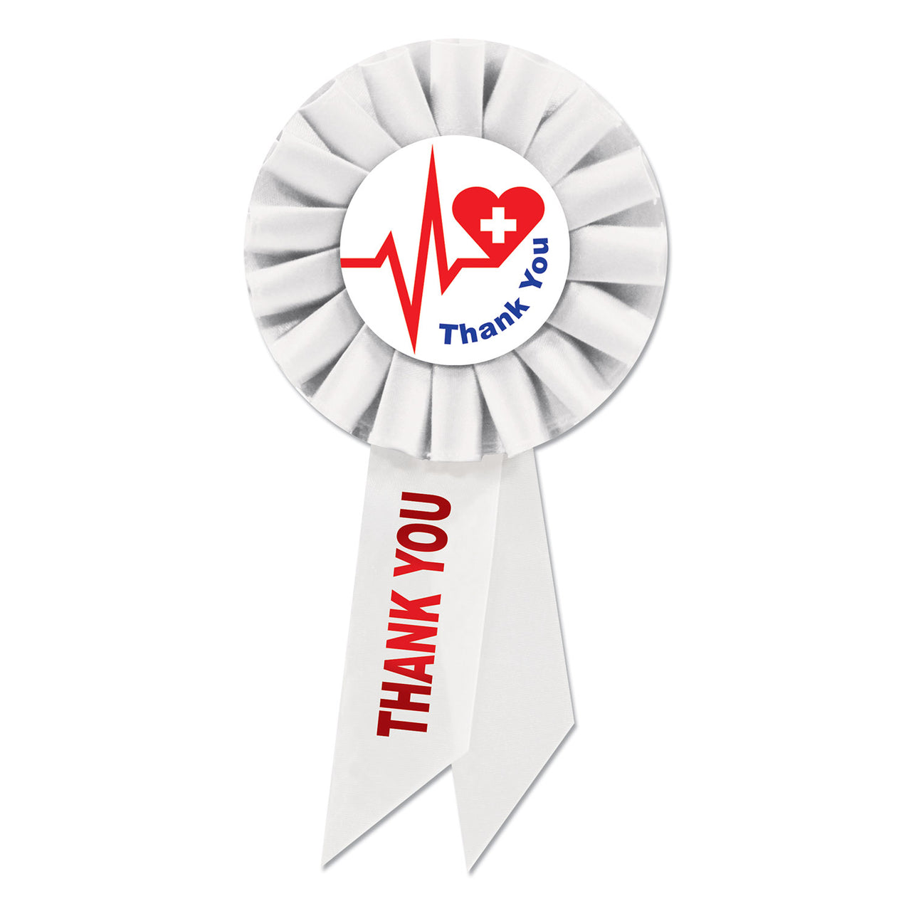 Thank You Health Care Workers Rosette, 3.25" x 6.5", Diploma Mill Awards, Patriotic