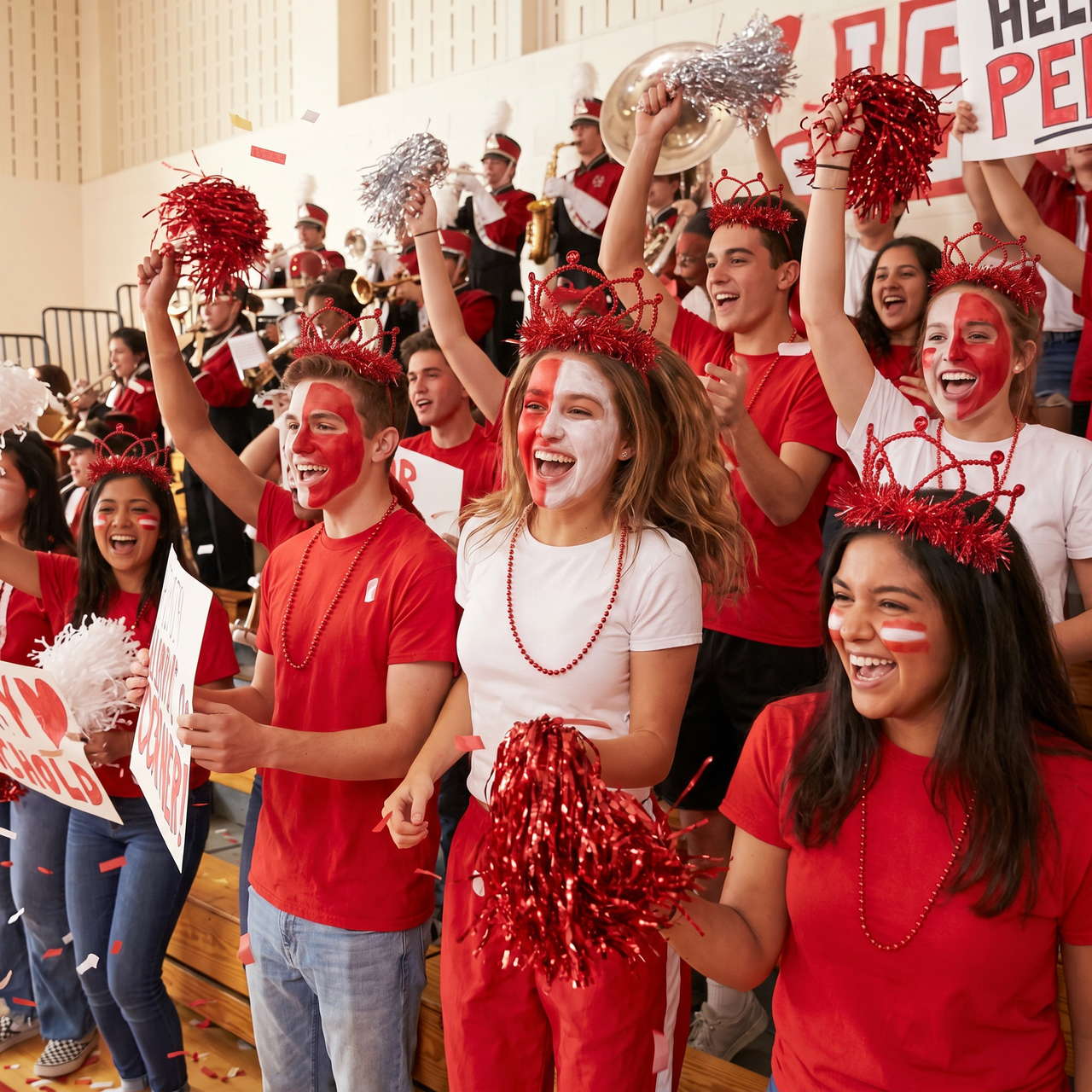 Red Plastic Tiara with Combs - Spirit & School Events