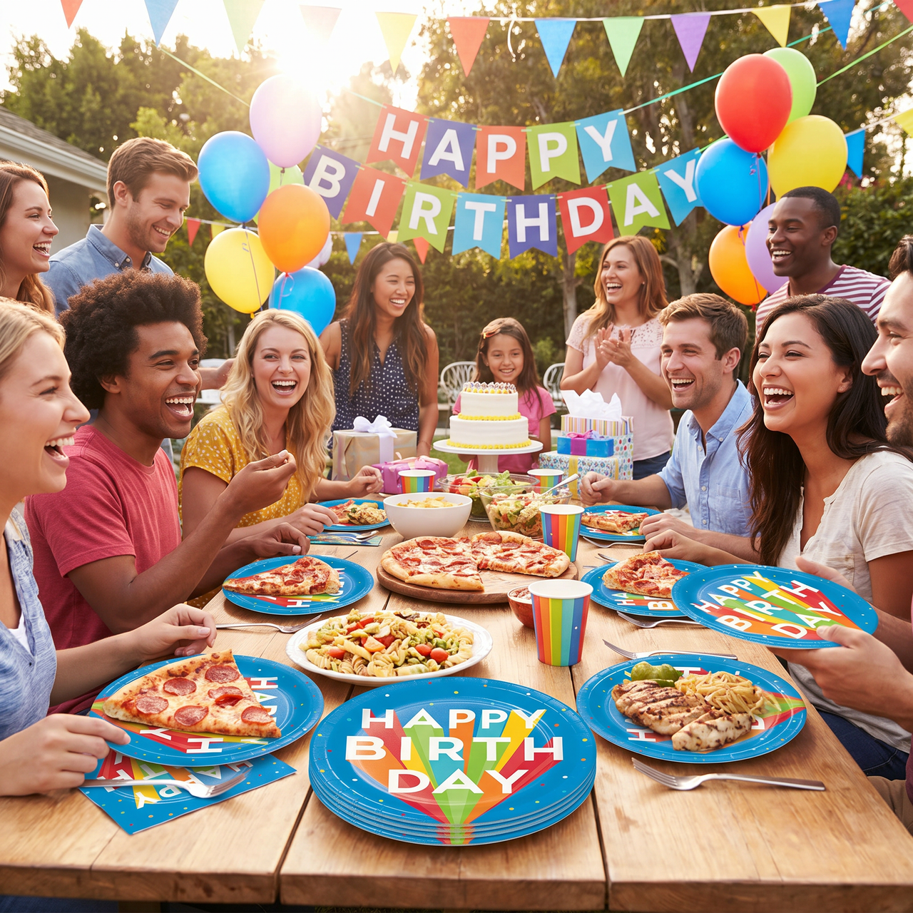 Happy Birthday Bash Paper Dinner Plates (Case of 96)