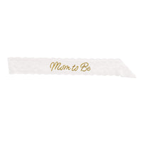 Mom To Be White Lace Sash, 28.5