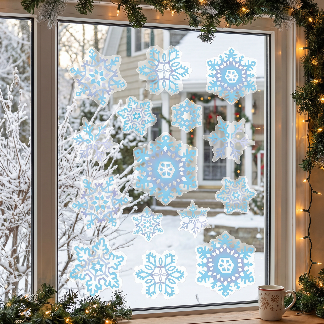 Christmas Crystal Snowflake Clings