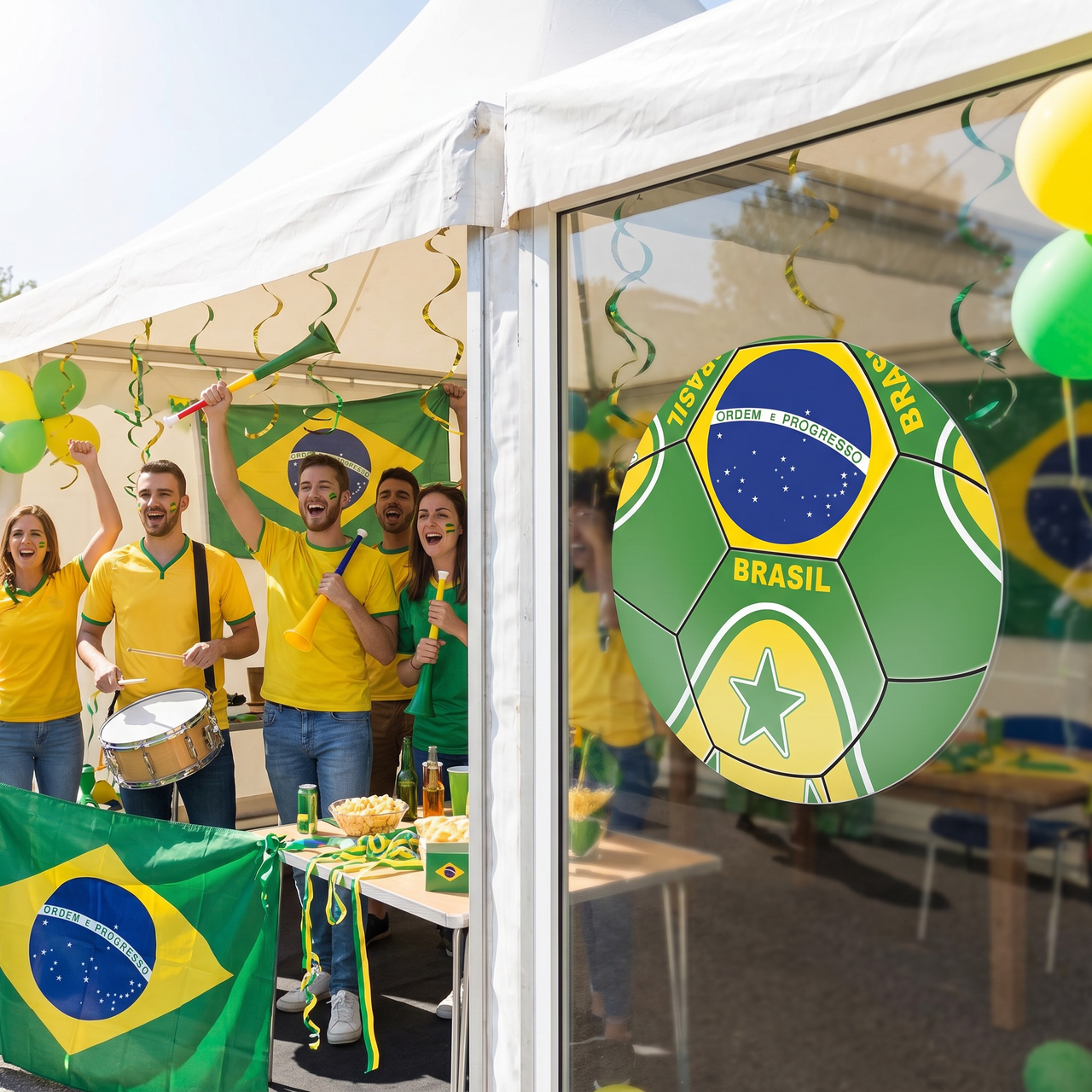 Brasil Soccer Peel 'N Place Decal - 5.25" Sheet