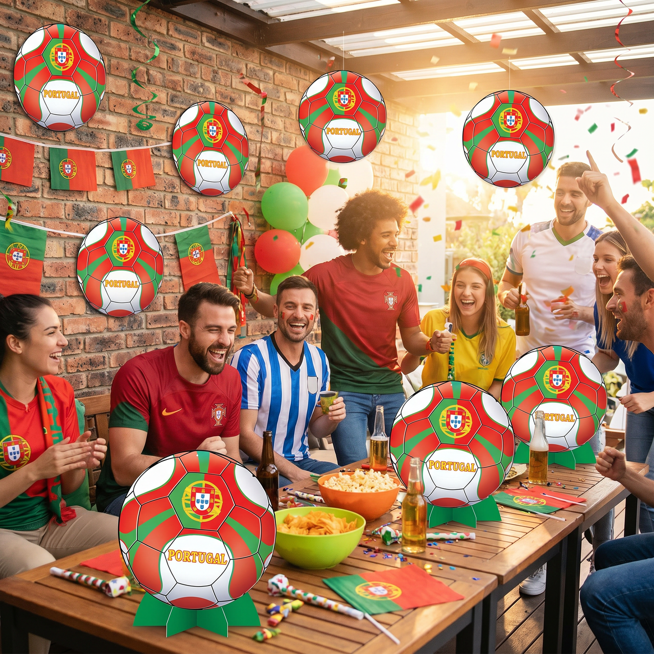 Portugal Soccer Cutout Decor - Double-Sided 10 inch