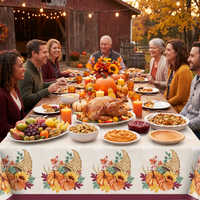 Fall Feast Paper Tablecover, Border Print (Case of 12)