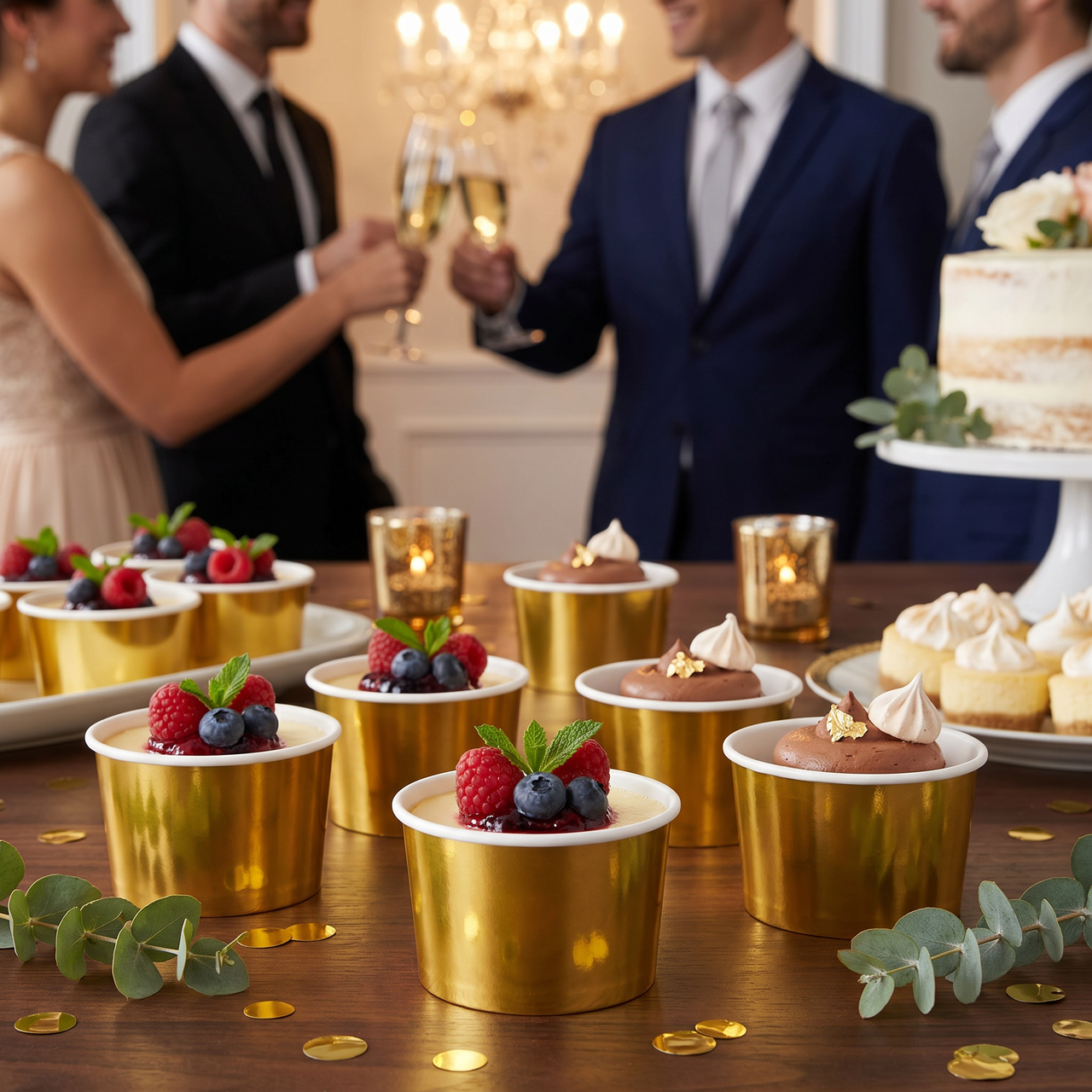 Gold Foil Paper Treat Cups (96 per Case)