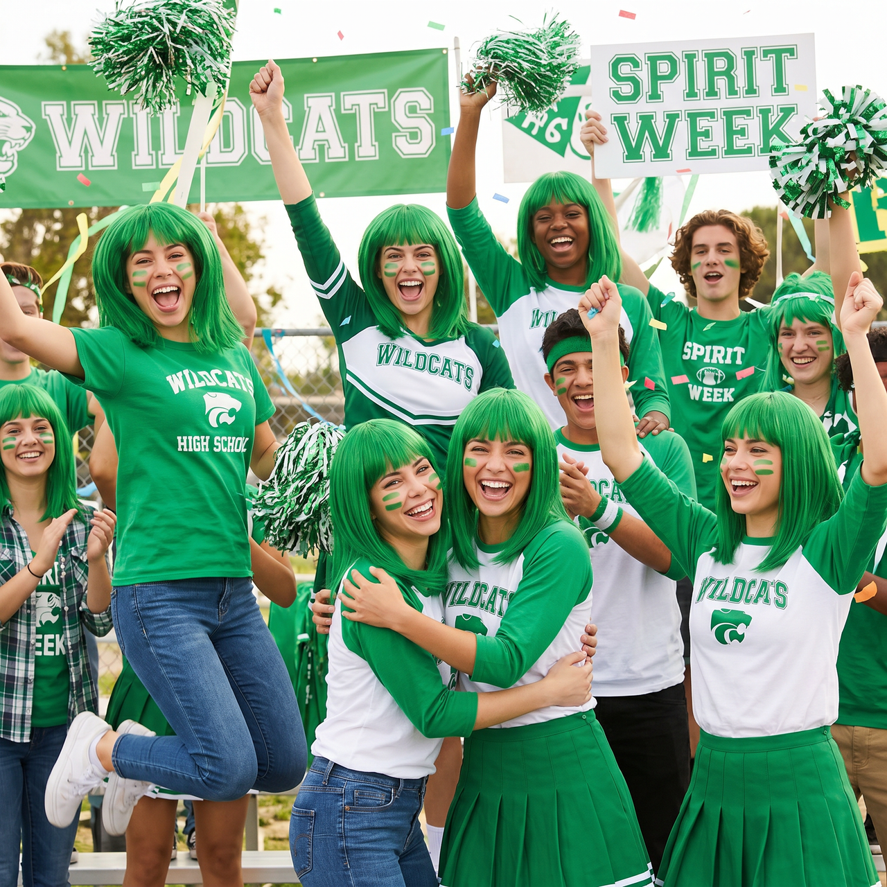 Green Long Bob Wig - Spirit & Halloween Costume Accessory