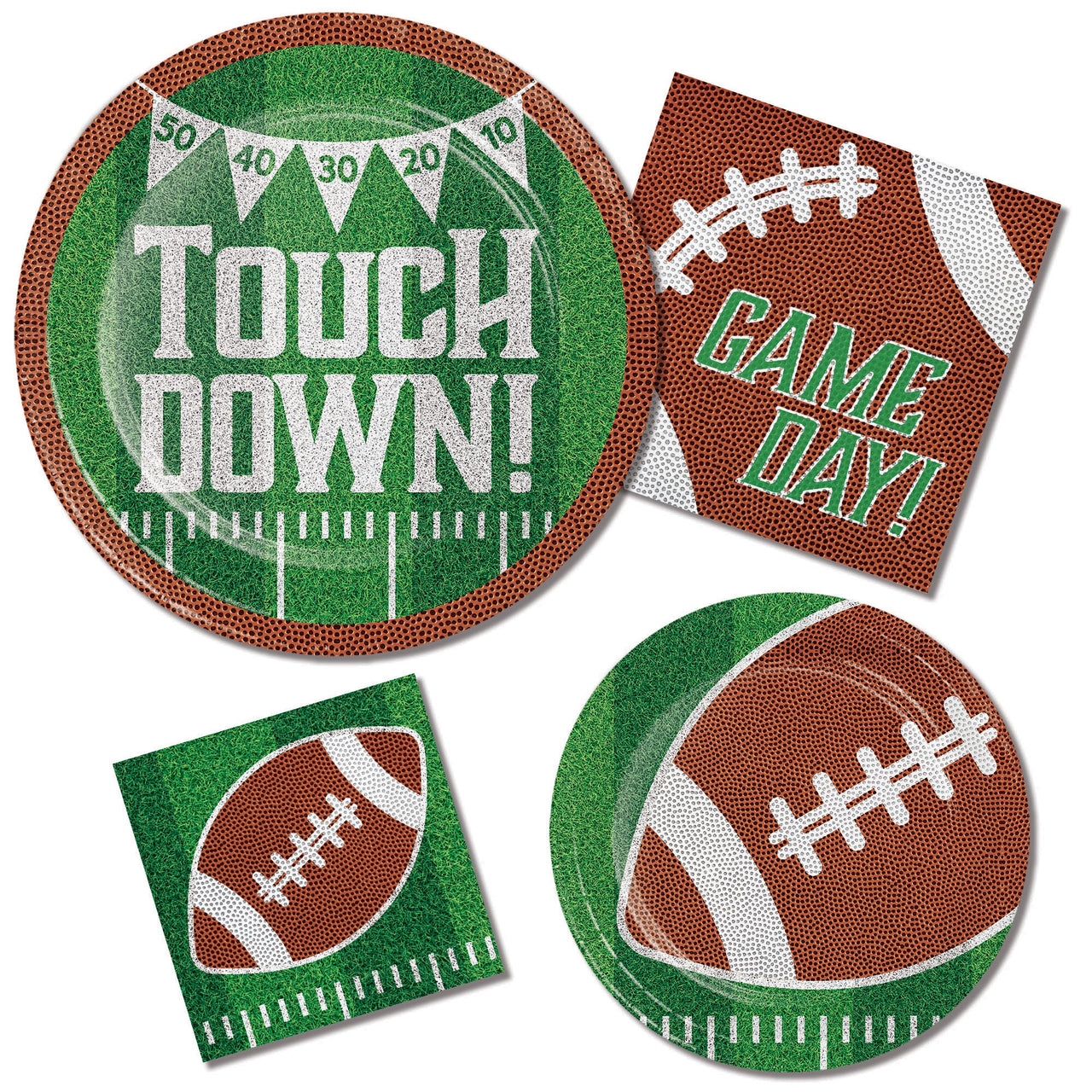 76 Pack Tailgate Time Tableware Retail Counter Display | Football Party Supplies - Sports Party Supplies by Creative Converting