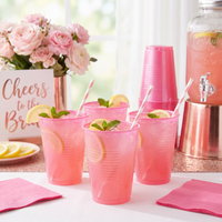Candy Pink 16 oz Plastic Cups (240 per Case)