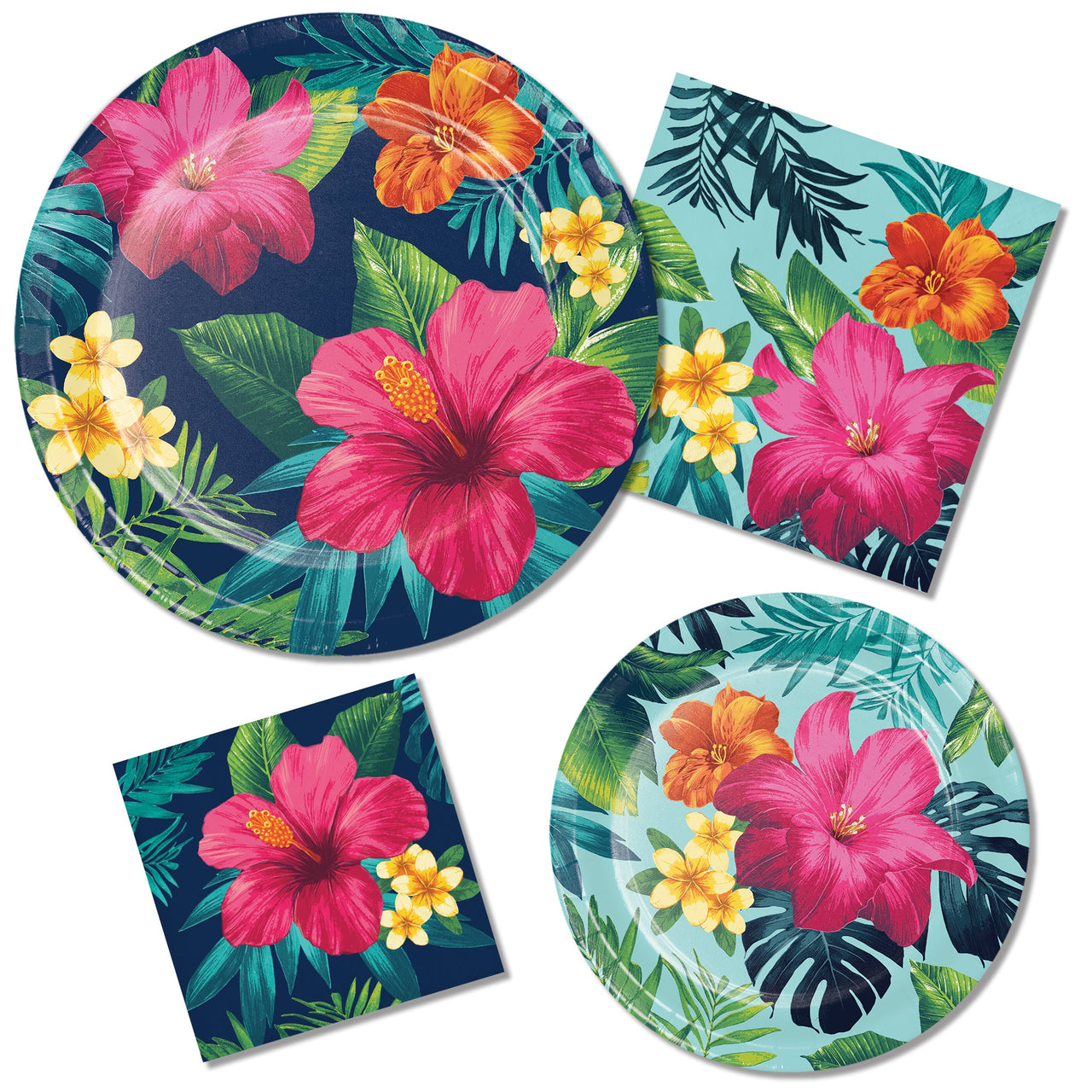 76 Pack Tropic Time Tableware Retail Counter Display | Tropical Party Supplies - Party Themes by Creative Converting