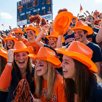 Orange Plastic Cowboy Hat - One Size Fits Most