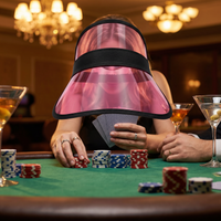 Clear Cerise Plastic Dealer's Visor