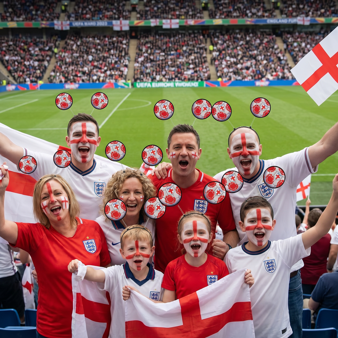 England Soccer Boppers Headband - Sports Fan Accessory