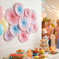 Tie Dye Party Paper Fans (18 per Case)