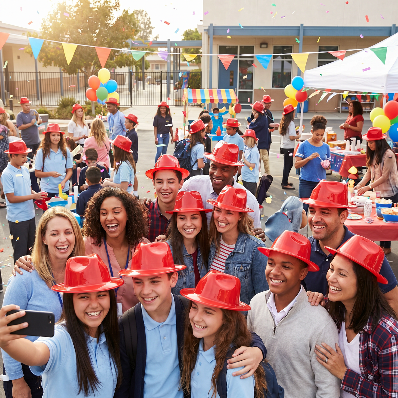 Red Plastic Fedora Hat - Spirit & School Event Headwear