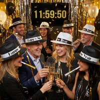 New Year's Eve Chicago Swing Fedora Hats assorted black & white