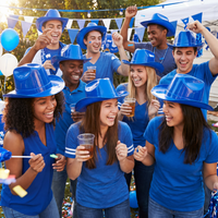 Blue Plastic Cowboy Hat - One Size Fits Most