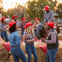 Red Plastic Cowboy Hat - One Size Fits Most