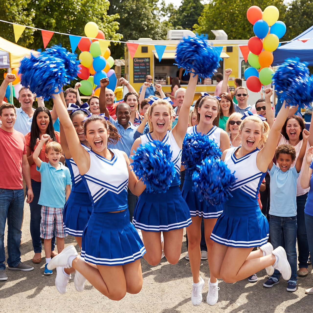 Cheerleading Supplies Blue Poly Pom Poms 512 Strand