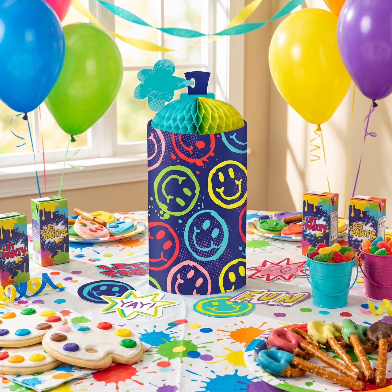 Graffiti Party Honeycomb Centerpiece w/ Cutouts (24 per Case)