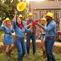 Yellow Miniature Plastic Cowboy Hats - 3 Pack