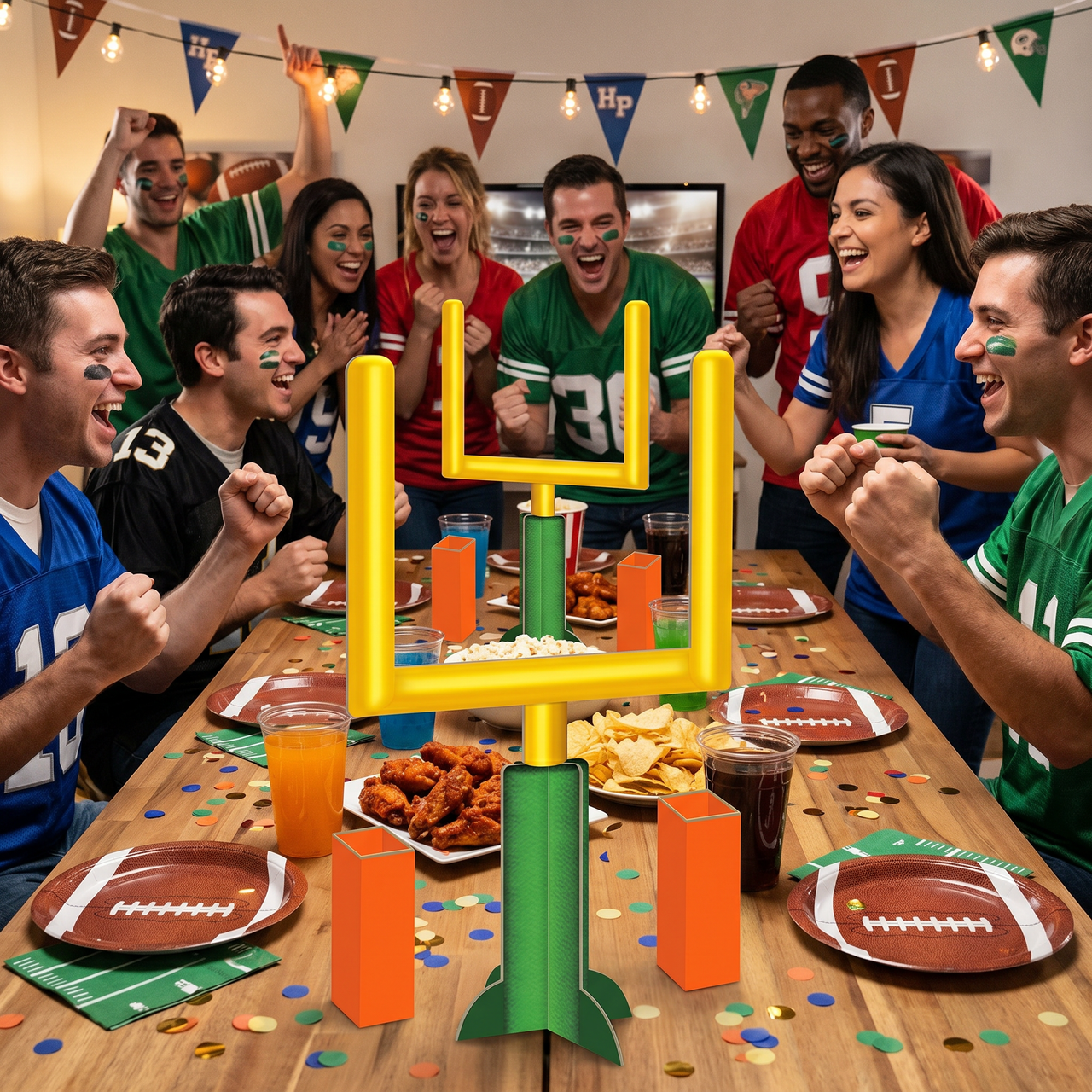 3D Football Goal Post Centerpieces - 11 Inch (2-Pack)