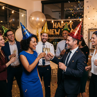 New Year's Eve Foil Glitter Party Hats (50 per Case)