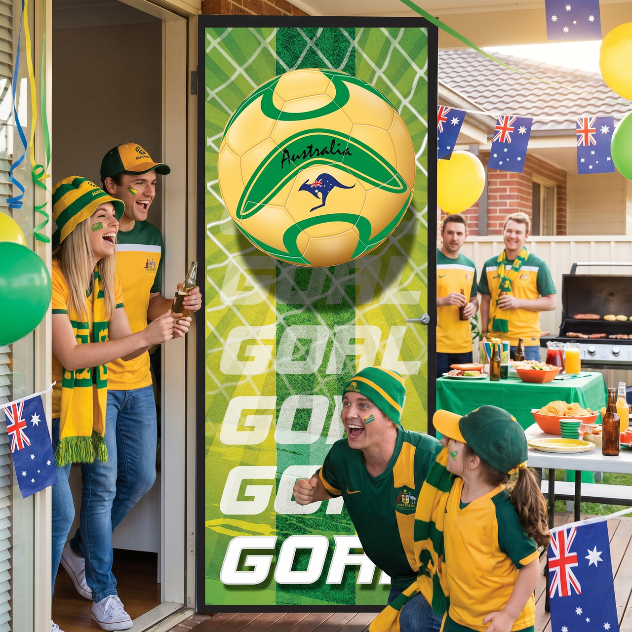 Soccer Australia Door Cover - All-Weather Sports Decoration