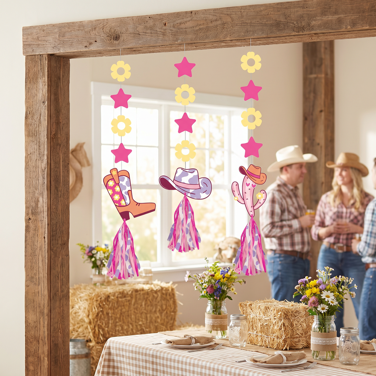 Boots and Bows Hanging Cutouts w/ Tassels (36 per Case)
