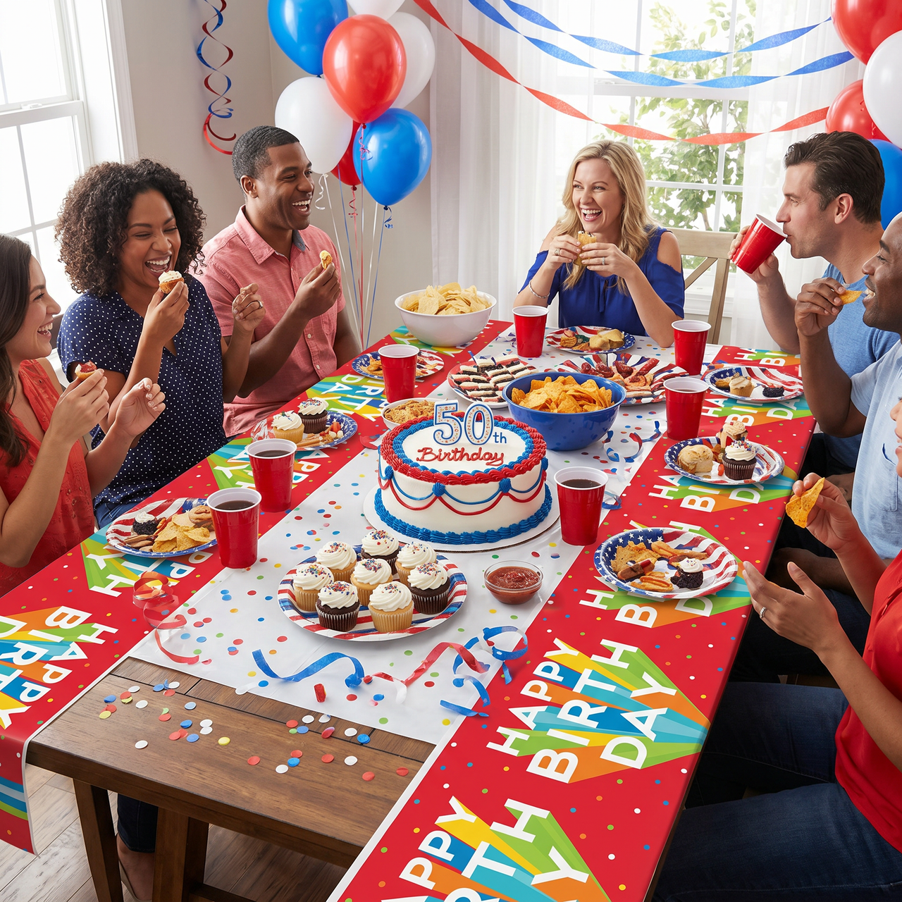 Happy Birthday Bash Plastic Tablecloths (Case of 12)
