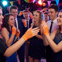 Orange Fishnet Gloves - Spirit, School & Halloween Fun