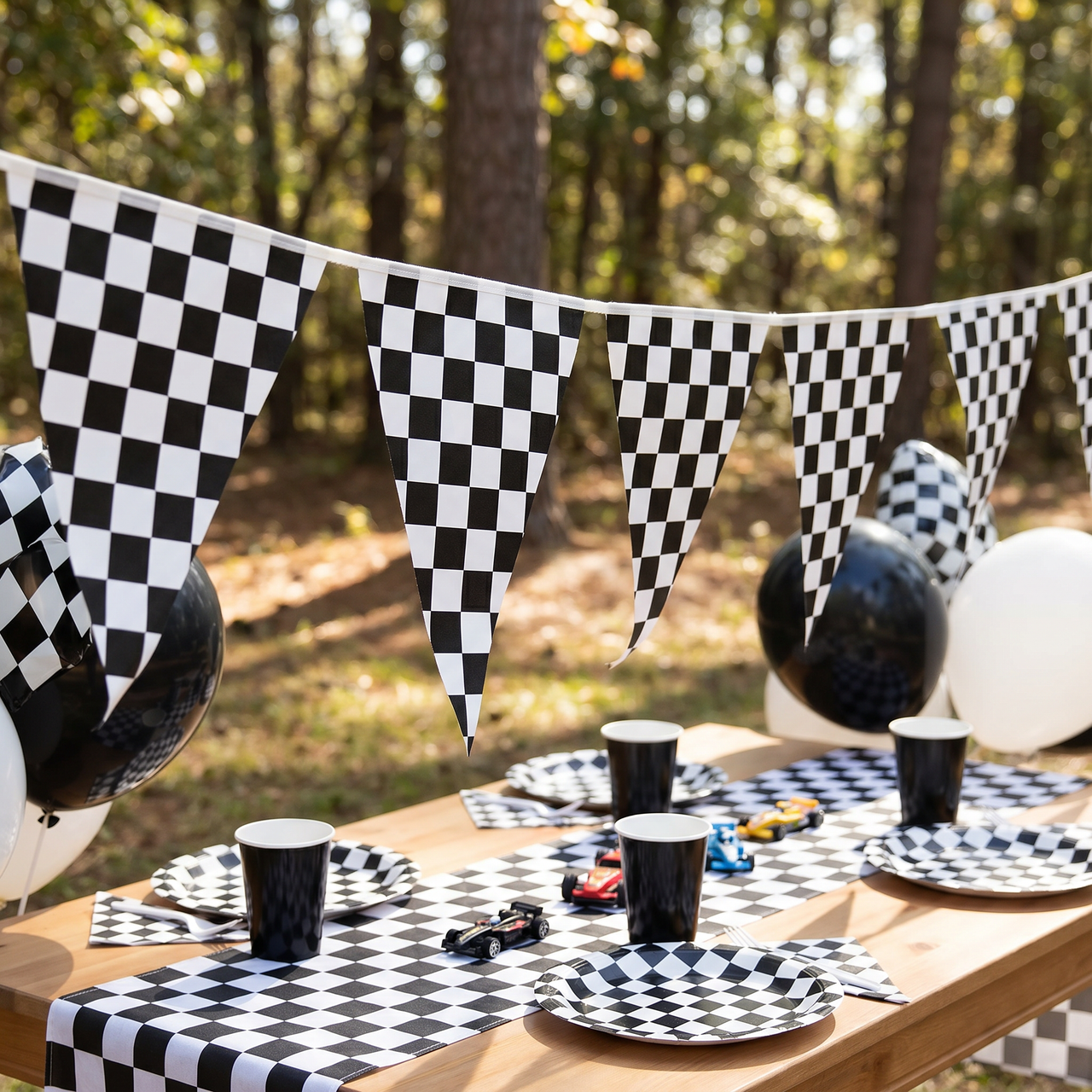 120 ft. Checkered Party Pennant Banner