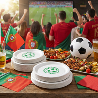Portugal Soccer Dinner Plates - 9 inch (8 Count)