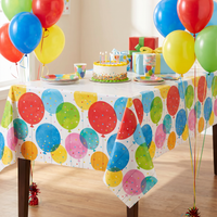 Birthday Confetti Balloons Plastic Table Covers (12 per Case)