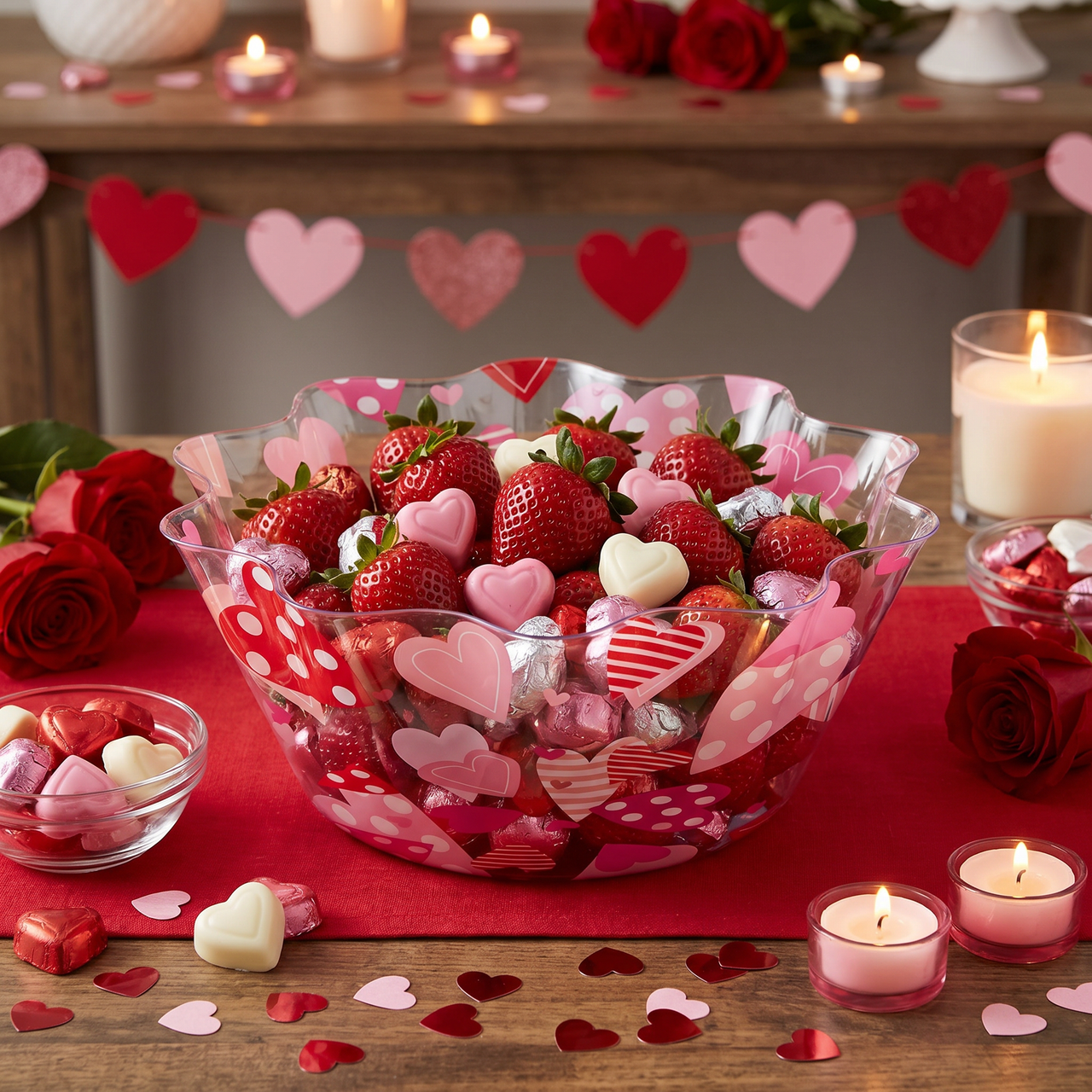 Valentine Hearts 8" Fluted Bowl (Case of 12)