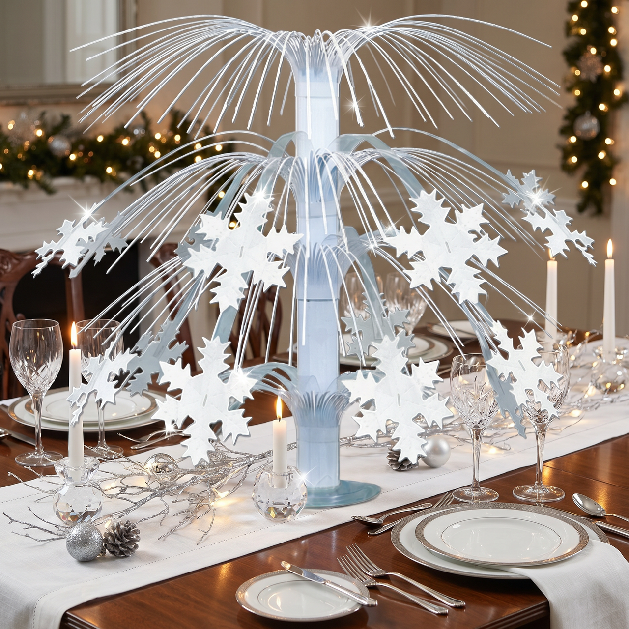Christmas Snowflake Cascade Centerpiece