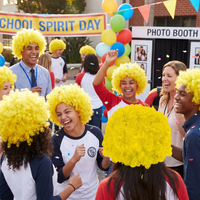 Vibrant Yellow Curly Wig - Spirit & School Event Accessory