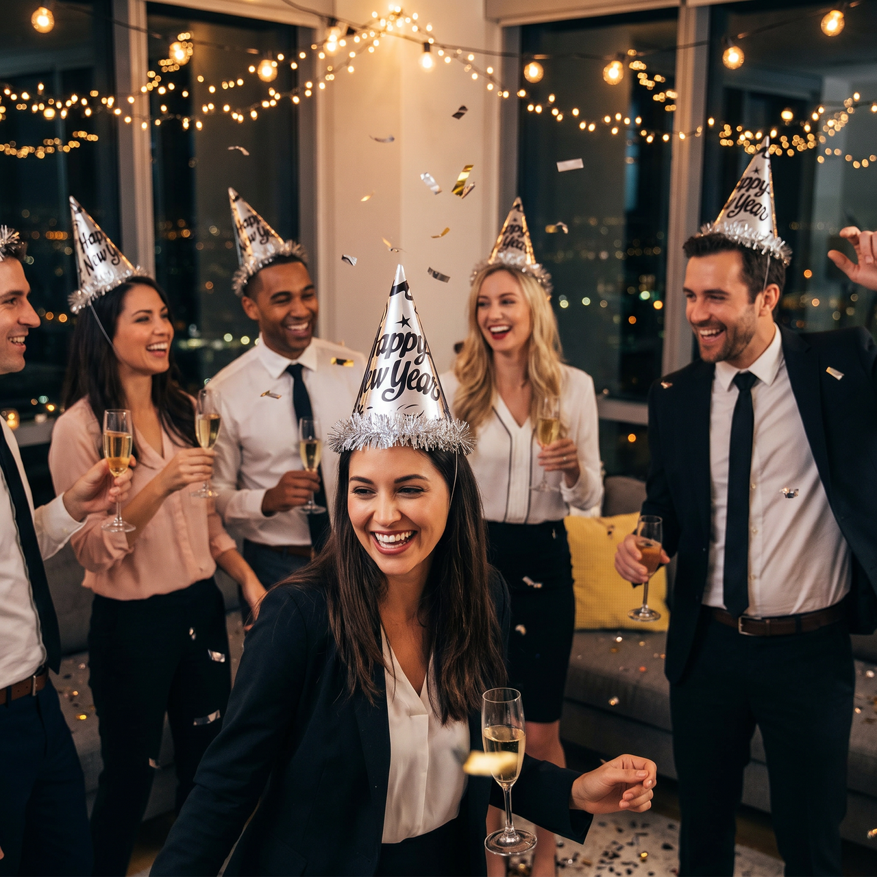Silver Foil Party Hats (Case of 12)