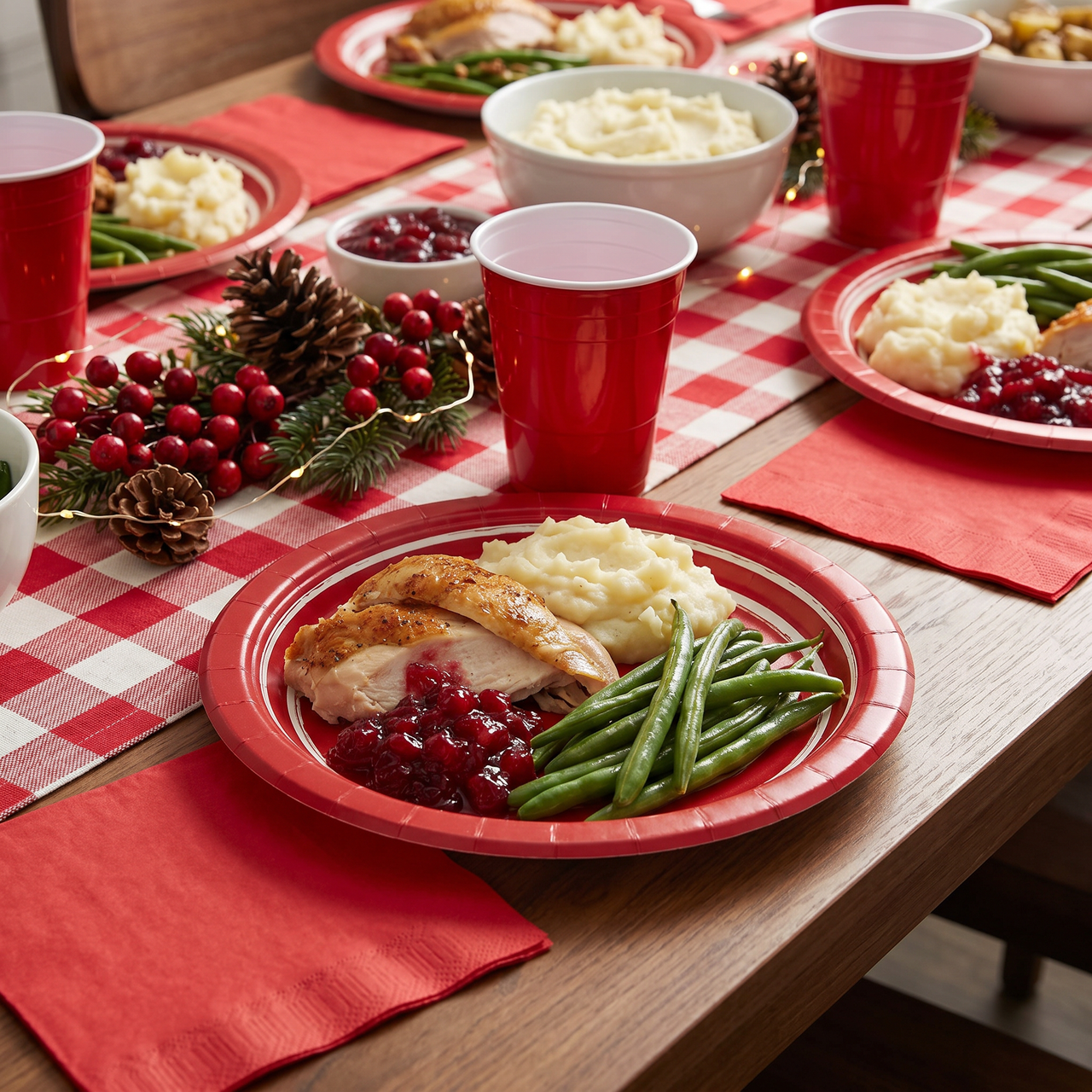 Classic Red 10ct Sturdy Style 8.75 Inch Paper Dinner Plate (120 per Case)