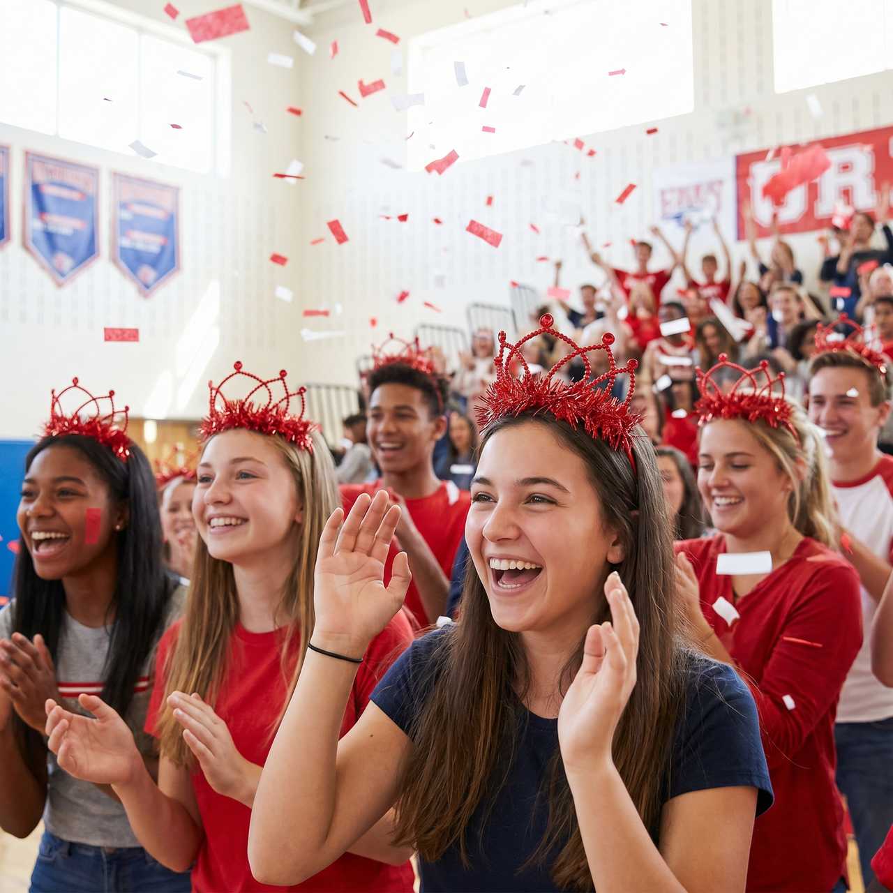Red Plastic Tiara with Combs - Spirit & School Events