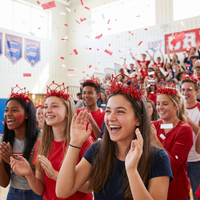 Red Plastic Tiara with Combs - Spirit & School Events