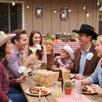 White Miniature Plastic Cowboy Hats - 3 Pack