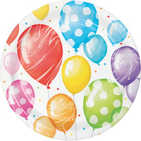 96 pc Bulk Balloon Bash Dessert Plates - Birthday Party Supplies by Creative Converting