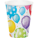96 pc Bulk Balloon Bash Paper Cups - Birthday Party Supplies by Creative Converting
