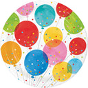 96 pc Bulk Birthday Confetti Balloons Dinner Plates - Birthday Party Supplies by Creative Converting