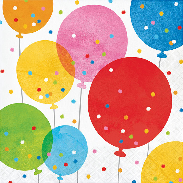 192 pc Bulk Birthday Confetti Balloons Luncheon Napkins - Birthday Party Supplies by Creative Converting