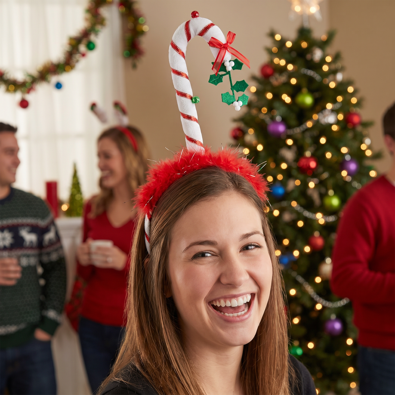 Christmas Mistletoe Candy Cane Bopper