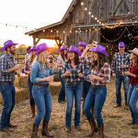 Purple Plastic Cowboy Hat - One Size Fits Most