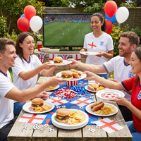 England Soccer Party Plates - 9 Inch Dinner Plates (8 Pack)