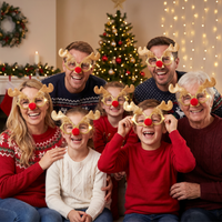 Christmas Glittered Reindeer Glasses